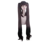 Nekopara - Peluca larga para cosplay, color negro y marrón, 100 cm