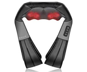Nekteck masajeador de cuello y espalda nekteck shiatsu cuenta con almohadilla de masaje de amasado 3D para aliviar el calor y el tejido eléctrico profundo Adecuado para usar en casa y en el automóvil