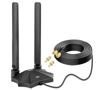 Nelawya Antena de enrutador 5G 4G LTE 8dBi, banda ancha 698-3980 MHz, antena de montaje magnético con cable de 2 m, conectores SMA y TS9 compatibles con módems Netgear, Huawei, ZTE y puertas de enlace