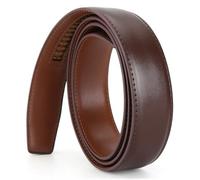 Nelbons - Correa de piel para hombre con trinquete de solo 35mm, 1 3/8", cinturón de piel sin hebilla, correa de repuesto