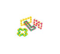 Neliblu Wacky Tracks Snap and Click Fidget Toys for Sensory Kids - Snake Puzzles, Assorted Colors, (Pack of 4)