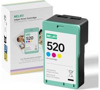 Nelko 520 cartuchos de tinta de color auténtico, cartucho de tinta de alto rendimiento compatible con impresora fotográfica PP01, a prueba de oxidación del agua, cartucho de impresora fotográfica para
