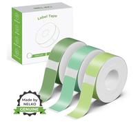 NELKO Cinta original P21 para etiquetadora, papel de impresión de etiquetas adaptado, 14 x 40 mm, reemplazo de etiquetado laminado estándar, multiusos de P21, 180 cintas/rollo, 3 rollos, verde