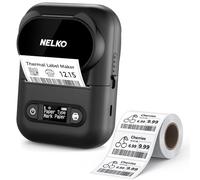 NELKO Etiquetadoras P110, impresora térmica portátil con Bluetooth, máquina etiquetadora con cinta para dirección, hogar, oficina, organización, compatible con sistema Android e iOS, con 1 rollo de