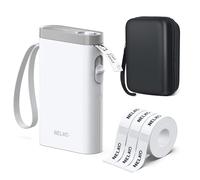 Nelko Máquina etiquetadora con cinta, impresora de etiquetas Bluetooth P21 con 3 cintas y funda, mini etiquetadoras inalámbricas con múltiples plantillas, fuente de icono personalizada para escuela