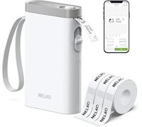 Nelko P21 - Etiquetadora portátil con Bluetooth, impresora inalámbrica con múltiples plantillas para organización de oficina en casa y etiquetado de almacenamiento, con 3 rollos de cinta térmica (14 x