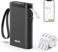 Nelko P21 - Etiquetadora portátil con Bluetooth, impresora inalámbrica con múltiples plantillas para organización de oficina en casa y etiquetado de almacenamiento, con 3 rollos de cinta térmica (14 x