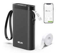 Nelko Máquina etiquetadora con cinta, impresora de etiquetas Bluetooth P21, mini etiquetadoras inalámbricas con múltiples plantillas para organizar la oficina y el hogar, color negro