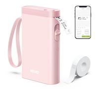 Nelko P21 Impresora de etiquetas, dispositivo de etiquetado autoadhesivo portátil Bluetooth, miniimpresora de etiquetas inalámbrica compatible con iOS y Android, para el hogar, la oficina, rosa