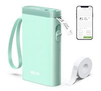 Nelko P21 Impresora de Etiquetas Térmica, 1 Rollo de Etiquetas, Verde | Mini Etiquetadora de Adhesivos, Compatible con iOS y Android por Bluetooth, para Hogar, Oficina y Escuela