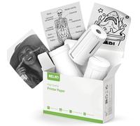 Nelko Pegatinas autoadhesivas originales para impresora térmica, compatible con mini impresora PM230, negro sobre blanco, 54 mm x 3,5 m, mini papel para impresora para estudio, fotos, notas, 3 rollos,