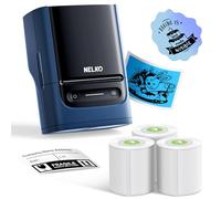 Nelko PM220 - Etiquetadora Bluetooth, impresora térmica portátil 2 pulgadas, para pequeñas empresas, logotipos, ropa, calcomanías teléfonos y PC, 3 etiquetas, azul