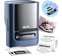 Nelko PM220 Máquina etiquetadora con cinta Bluethooth Impresora de etiquetas Bluethooth 5cm Impresora Térmica Portátil para Pequeñas Empresas Dirección Logo Ropa Impresora de Pegatinas para Teléfonos