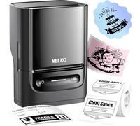 Nelko PM220 Máquina etiquetadora con Cinta Bluethooth Impresora de Etiquetas Bluethooth 5cm Impresora Térmica Portátil para Pequeñas Empresas Dirección Logo Ropa Impresora de Pegatinas para Teléfonos