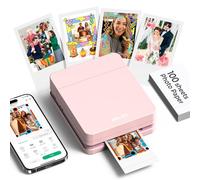 Nelko PP01 - Impresora fotográfica portátil con 100 hojas de papel y cartucho de tinta, impresión instantánea de fotos para iOS/Android, mini impresora de tamaño de bolsillo con aplicación de edición