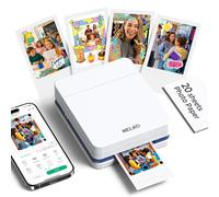 Nelko PP01 Impresora Fotos Movil, Mini Impresora Fotos Portátil, Blanco | Equipado con 20 hojas de papel fotográfico, Impresión en color, adecuadas para el registro de viajes