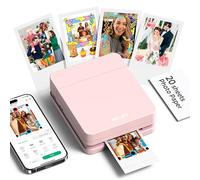Nelko PP01 Impresora Fotos Movil, Mini Impresora Fotos Portátil, Rosa | Equipado con 20 hojas de papel fotográfico, Impresión en color, adecuadas para el registro de viajes