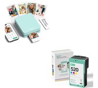 Nelko PP01 Impresora Fotos Móvil Verde, 20 Hojas de Papel + 520 Cartuchos de Tinta