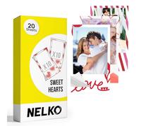Nelko PP01 Papel Fotográfico Adhesivo, 52.3x90mm, 20 Hojas Dulces corazones