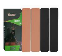 NELLHOMY 80 Tiras 5CM X 25CM Kinesio Tape Deportiva, Cinta Kinesiologica Precortado,Physio Tape, Kinesiotape Vendaje Elástica Cinta Muscular para Hombros,Rodilla,Codo(Negro+Beige)