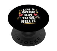 Nellie Personalized Retro Girls Custom Nellie Name PopSockets PopGrip Adhesivo