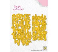 Nellie's Choice Alfabeto-Letras-52 Troqueles-5,9 Hacer Tarjetas, Navidad, Scrapbooking, Manualidades, DIY, Amarillo, 4,3 x 7,7/5,9 x 9,3 cm