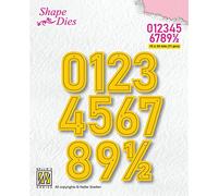 Nellie's Choice Alfabeto-Números-11 Troqueles-1,5 x 2,4 cm-para Hacer Tarjetas, Navidad, Scrapbooking, Manualidades, DIY, Amarillo, 15x24mm