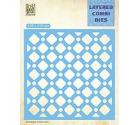 Nellie's Choice Bloques Layer B-12 x 12 cm Capas-Troquel de Corte para Tarjetas de Navidad, Scrapbooking, Manualidades, DIY, Azul, 120x120mm