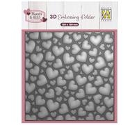 Nellie's Choice Carpeta de Embossing 3D-Corazones Pop Up 15 x 15 cm-Materiales para Relieve en Tarjetas, Scrapbooking, DIY y Manualidades, Gris