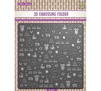 Nellie's Choice Carpeta de Embossing 3D-Cosas de Bébé 15 x 15 cm-Materiales para Relieve en Tarjetas, Scrapbooking, DIY y Manualidades, Múltiples Colores, 150x150mm