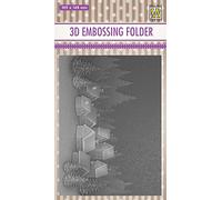 Nellie's Choice Carpeta de Embossing 3D - Paisaje Pueblo Nevado 10,5 x 14,8 cm - Materiales para Relieve en Tarjetas, Scrapbooking, DIY y Manualidades