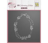 Nellie's Choice Carpetas de Embossing 3D Corona Floral de Pascua 15 x 15 cm-Materiales Ideales Álbumes de Recortes, Manualidades, Tarjetería y Proyectos Artísticos, Gris, Talla única