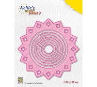Nellie's Choice Círculo de Flores-7 Troqueles de Marco Múltiple-12,5 x 12,5 cm-para Hacer Tarjetas, Navidad, Scrapbooking, Manualidades, DIY, Rosa, 125x125mm