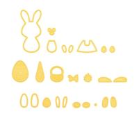 Nellie's Choice Conejo de Pascua-22 Troqueles-6 x 8 cm-para Hacer Tarjetas, Pascua, Scrapbooking, Manualidades, DIY, Acero, Amarillo, 60x80mm