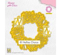 Nellie's Choice Corona Troquel de Forma 10,2 x 10,2 cm-para Hacer Tarjetas, Pascua, Scrapbooking, Manualidades, DIY, Amarillo, 102x102mm