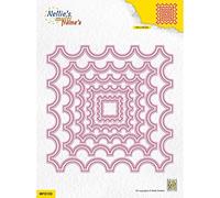 Nellie's Choice Cuadrado-10 Troqueles de Marco Múltiple-13,4 x 13,4 cm-para Hacer Tarjetas, Navidad, Scrapbooking, Manualidades, DIY, Rosa, 134x134mm
