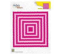 Nellie's Choice Cuadrado-11 Troqueles de Marco Múltiple-13,8 x 13,8 cm-para Hacer Tarjetas, Navidad, Scrapbooking, Manualidades, DIY, Rosa, 138x138mm
