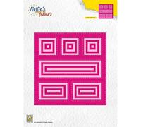 Nellie's Choice Cuadrado-31 Troqueles de Marco Múltiple-12,3 x 12,3 cm-para Hacer Tarjetas, Navidad, Scrapbooking, Manualidades, DIY, Rosa, 123x123mm
