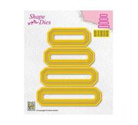 Nellie's Choice Etiquetas-8 Troqueles-5 x 1,5 cm a 8,6 x 2,1 cm-para Hacer Tarjetas, Navidad, Scrapbooking, Manualidades, DIY, Amarillo, 50x15 / 60x15 / 70x15 / 80x15