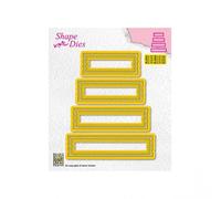 Nellie's Choice Etiquetas-8 Troqueles-5 x 1,5 cm a 8,6 x 2,1 cm-para Hacer Tarjetas, Navidad, Scrapbooking, Manualidades, DIY, Amarillo, 50x15 / 60x15 / 70x15 / 80x15