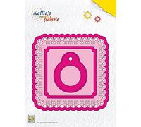 Nellie's Choice Etiquetas y Rótulos-6 Troqueles de Marco Múltiple-11 x 11 cm-para Navidad, Regalos, Scrapbooking, Manualidades, DIY, Rosa, 11 x 11 cm