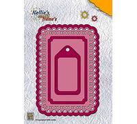 Nellie's Choice Etiquetas y Rótulos-6 Troqueles de Marco Múltiple-13,4 Navidad, Regalos, Scrapbooking, Manualidades, DIY, Rosa, 13,4 x 9,4 cm