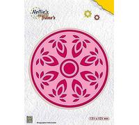 Nellie's Choice Flor de Caleidoscopio-6 Troqueles de Marco Múltiple-12,1 x 12,1 cm-para Hacer Tarjetas, Navidad, Scrapbooking, Manualidades, DIY, Rosa, 121x121mm