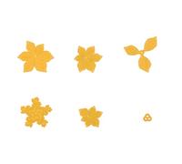 Nellie's Choice Flor de Pascua-6 Troqueles-1,1 x 1,1 a 5,2 x 5,7 cm-para Hacer Tarjetas, Navidad, Scrapbooking, Manualidades, DIY, Amarillo, 52x57 / 41x46 / 48x49 / 35x33 / 11x11mm