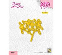 Nellie's Choice Muérdago-Troquel de Forma 6,1 x 5,9 cm-para Hacer Tarjetas, Navidad, Scrapbooking, Manualidades, DIY, Amarillo, 61x59mm