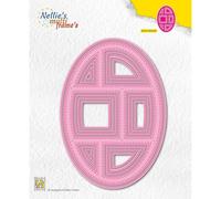 Nellie's Choice Óvalo-18 Troqueles de Marco Múltiple-10,2 x 14,6 cm-para Hacer Tarjetas, Navidad, Scrapbooking, Manualidades, DIY, Rosa, 102x146mm