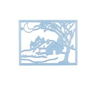 Nellie's Choice Paisaje Navideño-Troquel de Forma Invierno y Luz de la Luna-13,6 x 10,6 cm-para Hacer Tarjetas, Navidad, Scrapbooking, Manualidades, DIY, Azul, 136x106mm