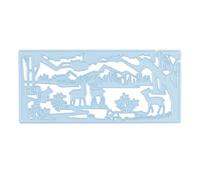 Nellie's Choice Paisaje Navideño-Troquel de Forma Renos en el Bosque-14 x 6,4 cm-para Hacer Tarjetas, Navidad, Scrapbooking, Manualidades, DIY, Azul, 140x64mm