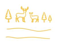 Nellie's Choice Pinos y Renos-7 Troqueles-1,6 x 3,2 cm a 21 cm-para Hacer Tarjetas, Navidad, Scrapbooking, Manualidades, DIY, Amarillo, 58x74 / 43x46 / 29x60 / 23x47 / 16x32 / 210mm