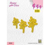 Nellie's Choice Ramas-3 Troqueles-3 x 5 cm-para Hacer Tarjetas, Navidad, Scrapbooking, Manualidades, DIY, Amarillo, 30x50 / 25x42 / 21x35mm
